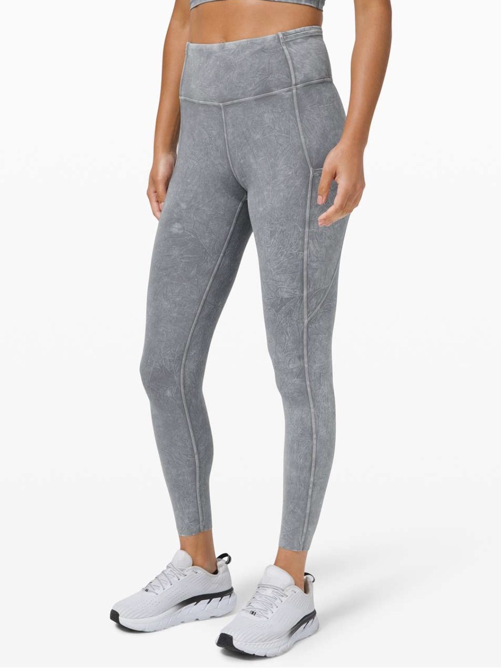 Lululemon Fast Free HR Tight 25" Nulux Size 6 Ice Wash Asphalt Grey